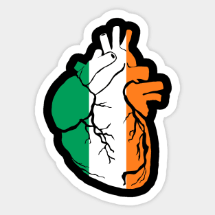 Anatomical heart design, Irish flag Sticker